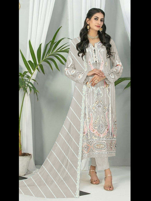 Beige Georgette Pant Suit 189533