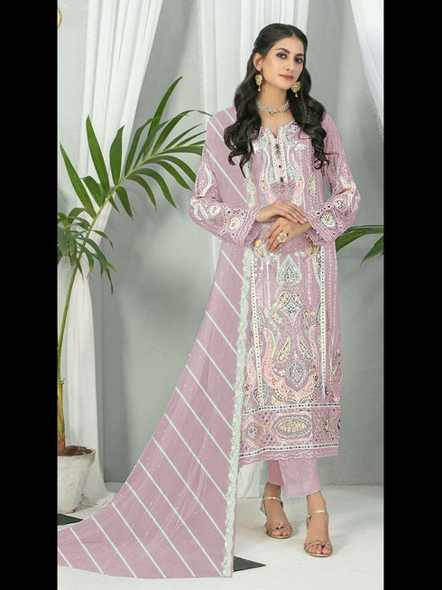 Pink Georgette Pant Suit 189535