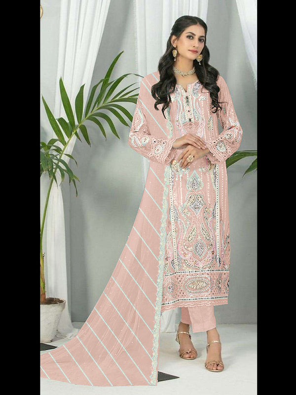 Peach Georgette Pant Suit 189537