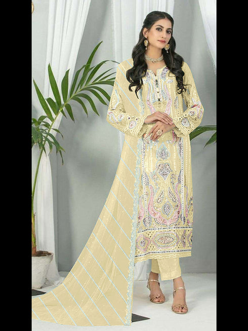 Yellow Georgette Pant Suit 189538