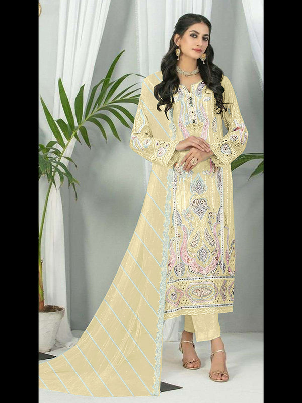 Yellow Georgette Pant Suit 189538