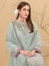 Green Georgette Pant Suit 189581 Closure View