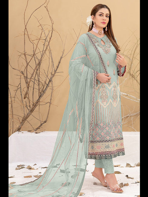 Green Georgette Pant Suit 189581