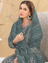 Green Georgette Pant Suit 189585 Closure View