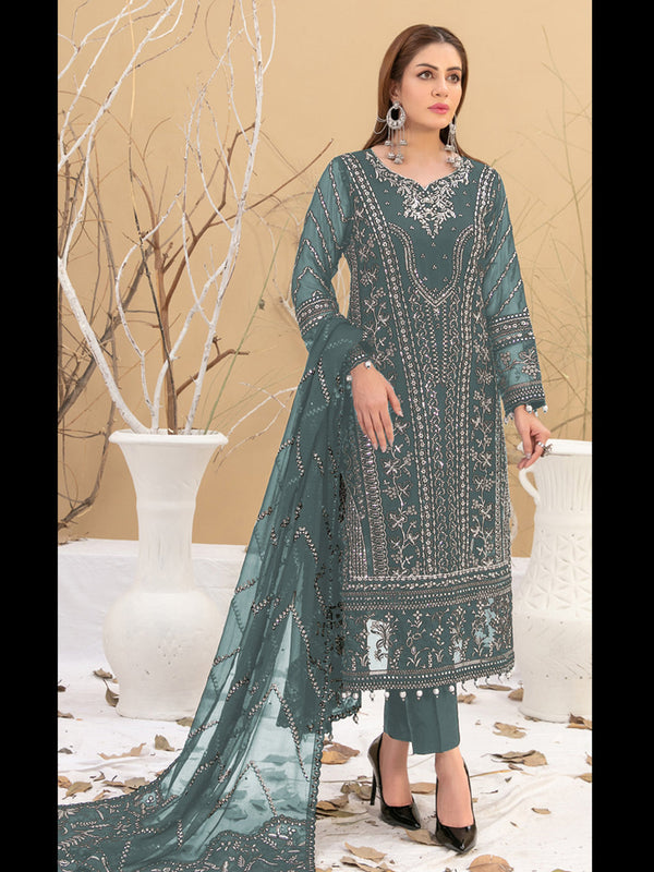 Green Georgette Pant Suit 189585