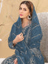Blue Georgette Pant Suit 189589 Closure View