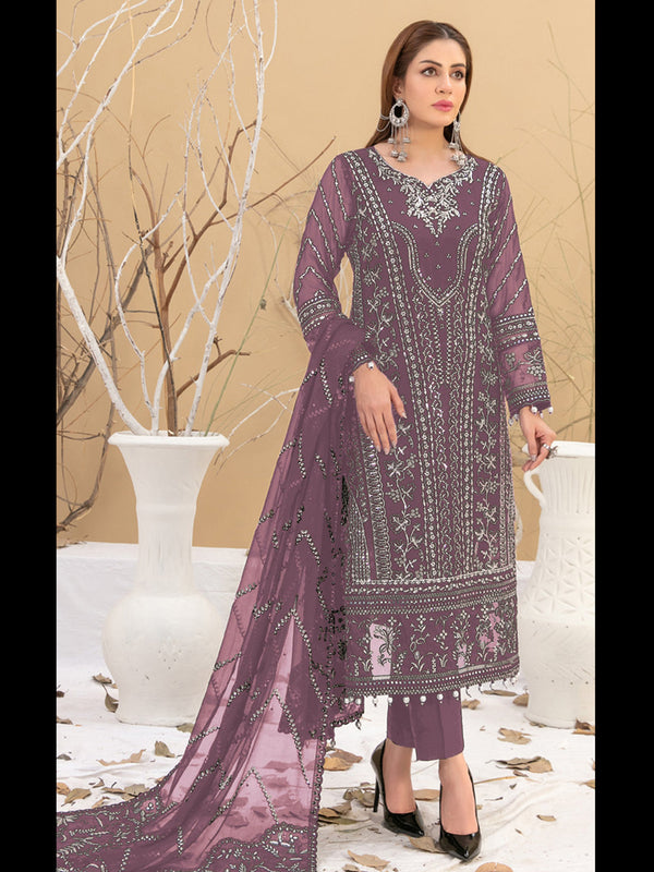 Wine Georgette Pant Suit 189590