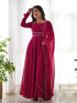 Rust Pink Rani Pure Soft Georgette Anarkali Dress 189680