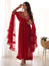 Red Pure Soft Georgette Anarkali Dress 189682