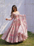 Peach Pure Organza Silk Anarkali Dress 189686 Back View