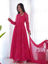 Pink Pure Soft Chiffon Bandhej Anarkali Dress 189689 Back View