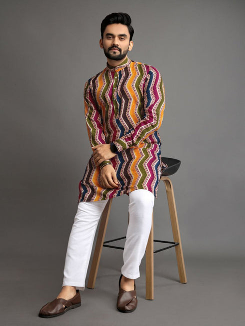 Multi Color Kurta Premium Soft Cotton Payjama Closure View