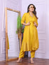 Mustard Pure Viscose Muslin Pant Suit 189868