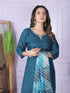 Blue Pure Viscose Muslin Pant Suit 189871 Back View