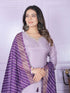 Purple Pure Viscose Muslin Pant Suit 189872 Back View