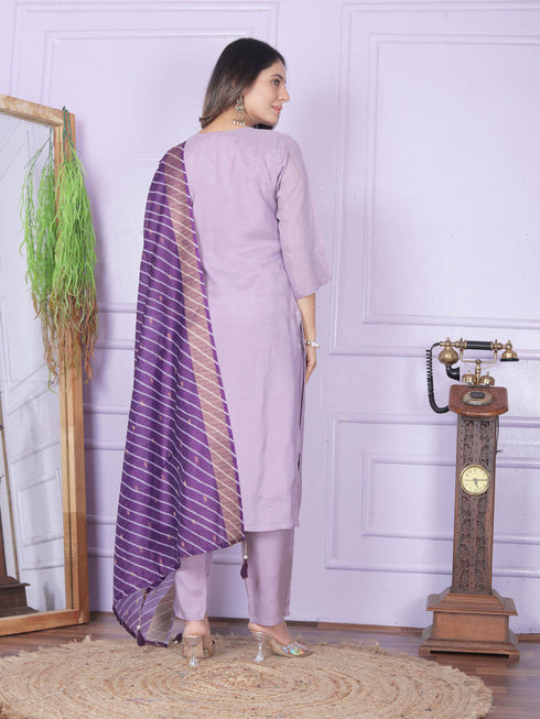 Purple Pure Viscose Muslin Pant Suit 189872 Salwar Kameez