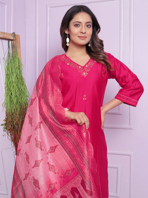 Black Roman Silk Pant Suit 189875 Back View