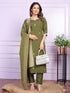 Mehndi Green Viscose Silk Pant Suit 189876 Closure View