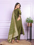 Mehndi Green Viscose Silk Pant Suit 189876 Salwar Kameez