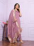 Pastel Purple Viscose Silk Pant Suit 189877 Back View
