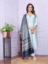 Sky Blue Soft Morni Silk Pant Suit 189879 Closure View