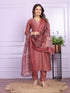 Green Russian Silk Pant Suit 189880 Salwar Kameez