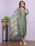 Green Rusian Silk Pant Suit 189884 Back View