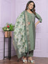 Green Rusian Silk Pant Suit 189884 Salwar Kameez