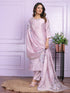 Lightpurple Modal Silk Pant Suit 189889 Closure View