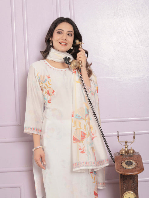 Whiteprinted Modal Silk Pant Suit 189890 Back View