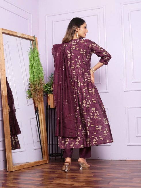 Purple Modal Silk Pant Suit 189943 Salwar Kameez