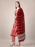 Red Heavy Rayon Print Pant Suit 189944 Back View