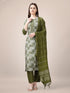 Mehndi Green Heavy Rayon Print Pant Suit 189947