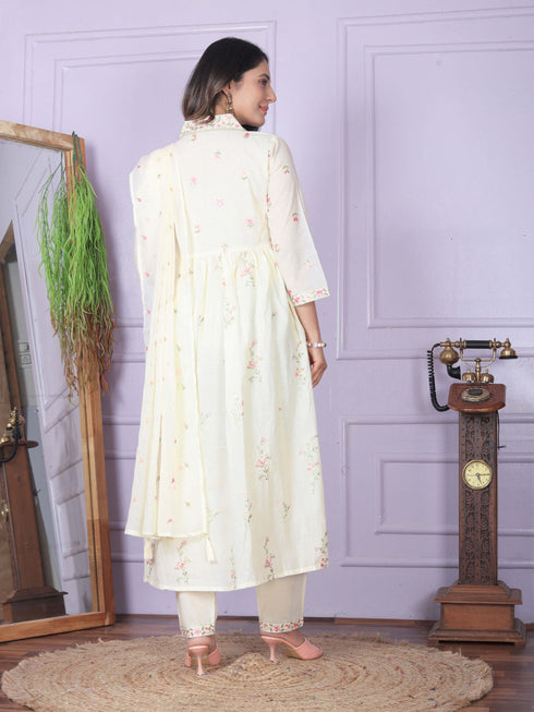 White Cambric Cotton Pant Suit 189948 Back View