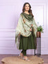 Mehendi Green Viscose Slub Pant Suit 189952 Closure View
