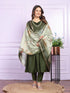 Mehendi Green Viscose Slub Pant Suit 189952