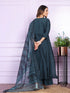 Blue Russian Silk Pant Suit 189953 Back View