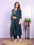 Blue Russian Silk Pant Suit 189955 Closure View