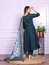 Blue Russian Silk Pant Suit 189955 Back View
