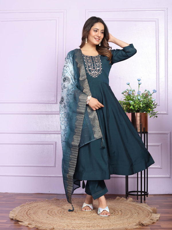 Blue Russian Silk Pant Suit 189955