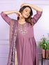 Purple Russian Silk Pant Suit 189956 Closure View