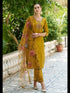 Mustard Cotton Silk Pant Suit 190045