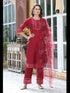 Cherry Cotton Silk Pant Suit 190046