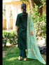 Green Viscos Roman Silk Pant Suit 190052 Back View