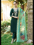 Green Viscos Roman Silk Pant Suit 190052