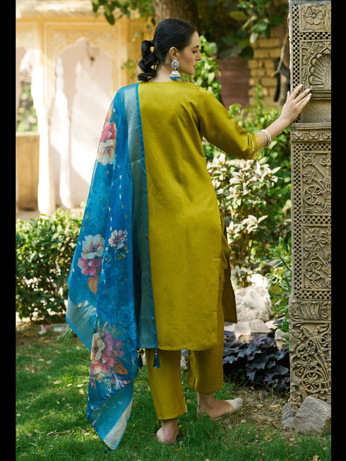 Lemon Viscos Roman Silk Pant Suit 190053 Back View