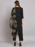 Black Cotton Blend Pant Suit 190055 Back View