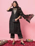 Black Cotton Blend Pant Suit 190056