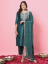 Green Silk Blend Pant Suit 190057
