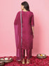 Pink Silk Blend Pant Suit 190058 Back View